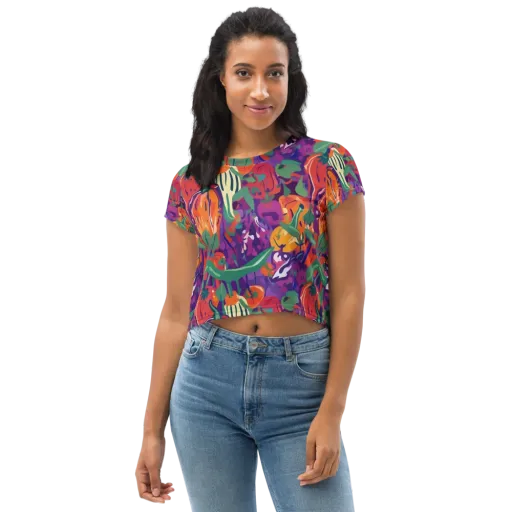 Prismatic Harvest on a Crop Tee