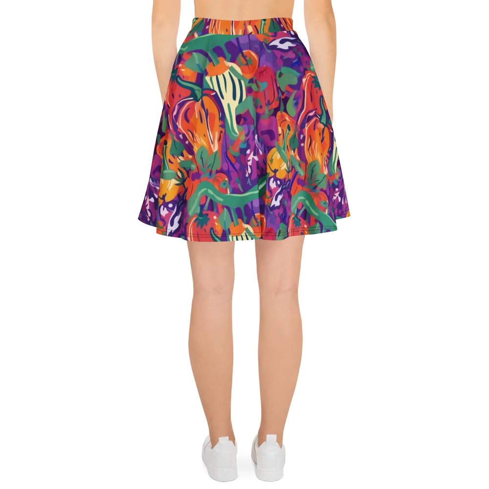 Prismatic Harvest on Skater Skirt — Back