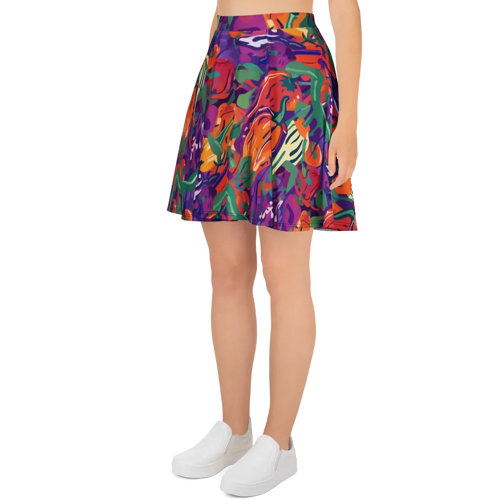 Prismatic Harvest on Skater Skirt — Left