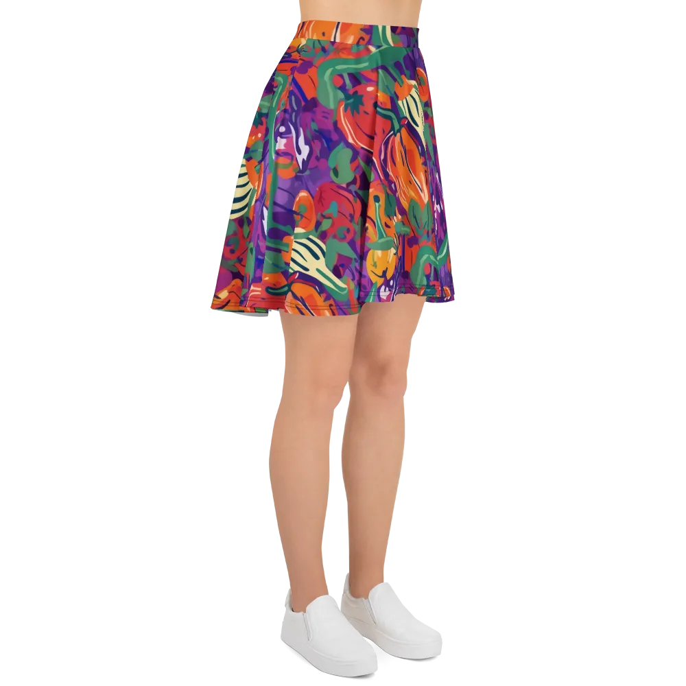 Prismatic Harvest on Skater Skirt — Right