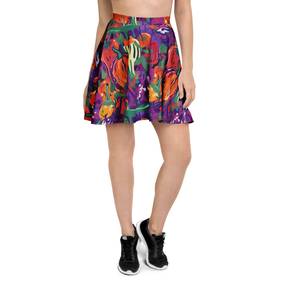 Prismatic Harvest on Skater Skirt — Front