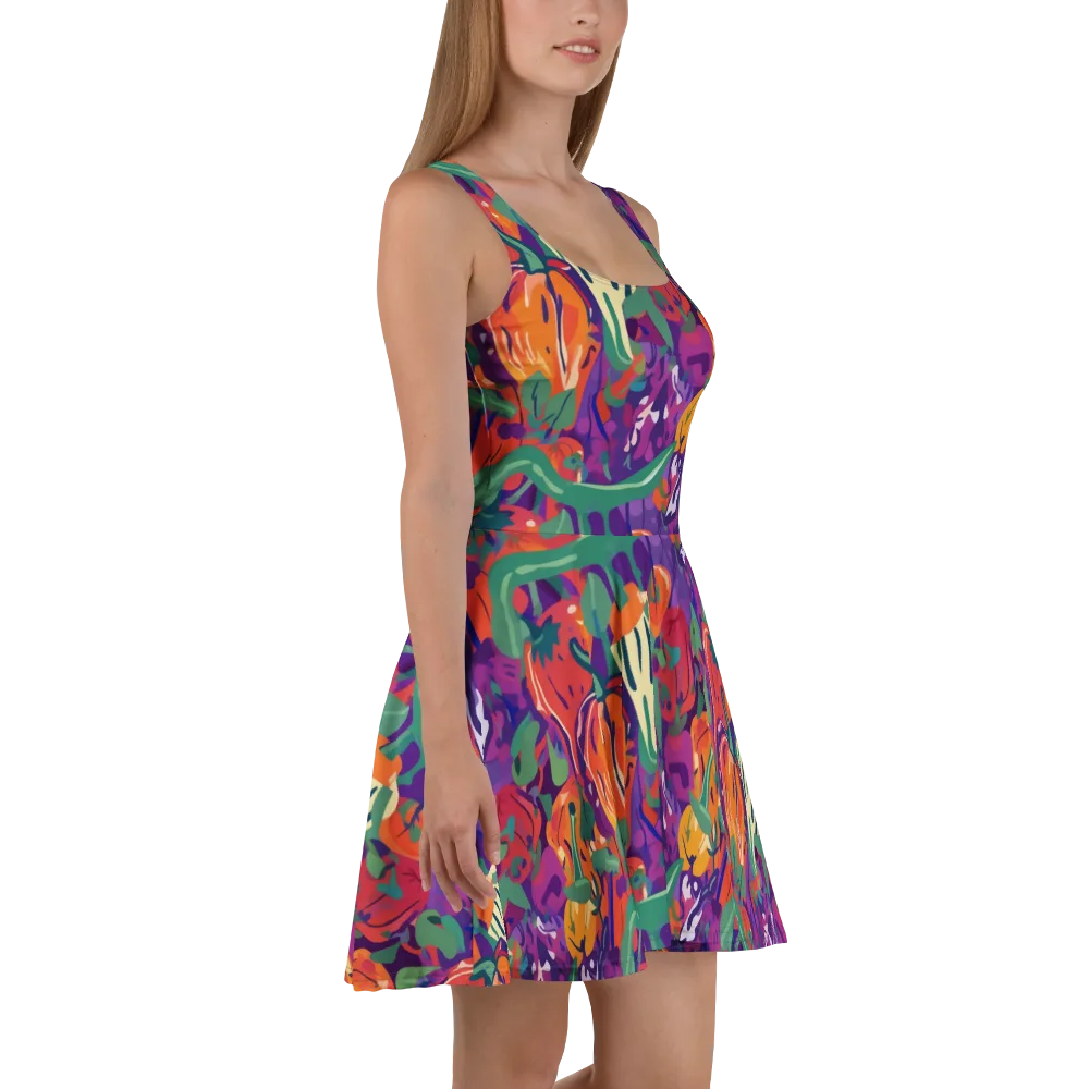 Prismatic Harvest on Skater Dress — Right