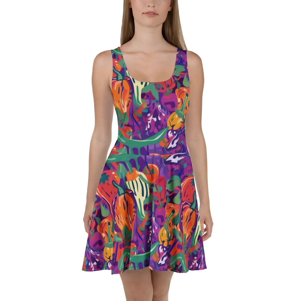 Prismatic Harvest on Skater Dress — Front
