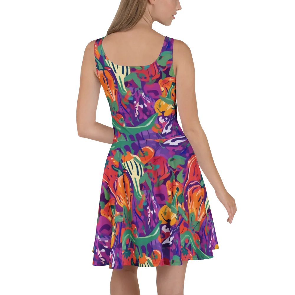 Prismatic Harvest on Skater Dress — Back