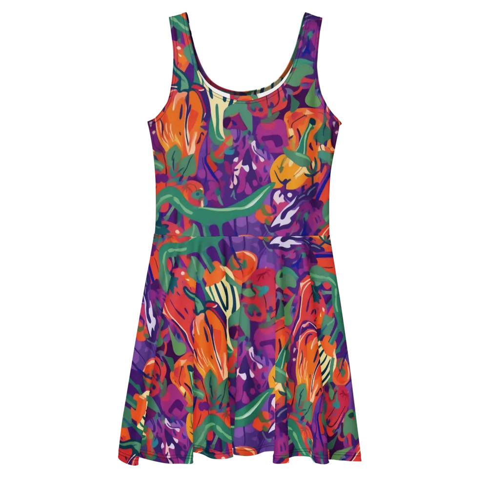Prismatic Harvest on Skater Dress — Front