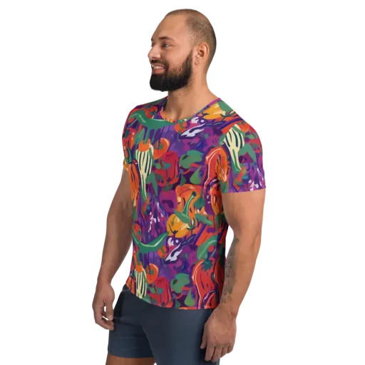 Prismatic Harvest on a Men's Athletic T-Shirt