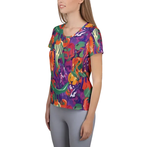 Prismatic Harvest on a Women's Athletic T-Shirt