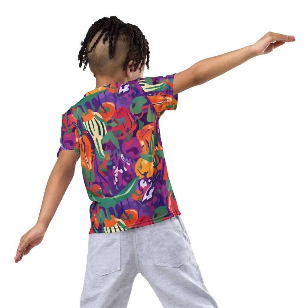 Prismatic Harvest on Kids Crew Neck T-Shirt — Back