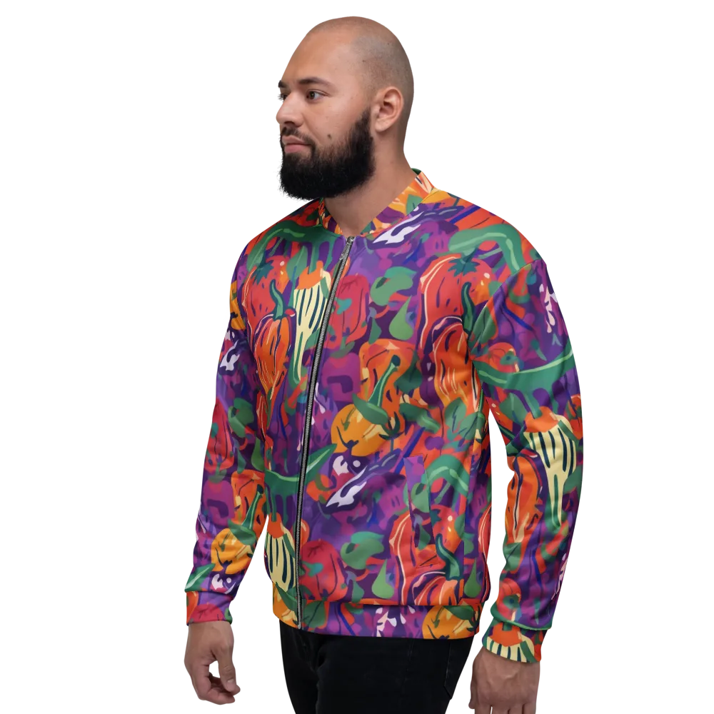 Prismatic Harvest on Bomber Jacket — Left