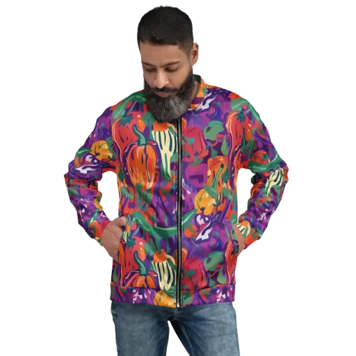 Prismatic Harvest on a Bomber Jacket