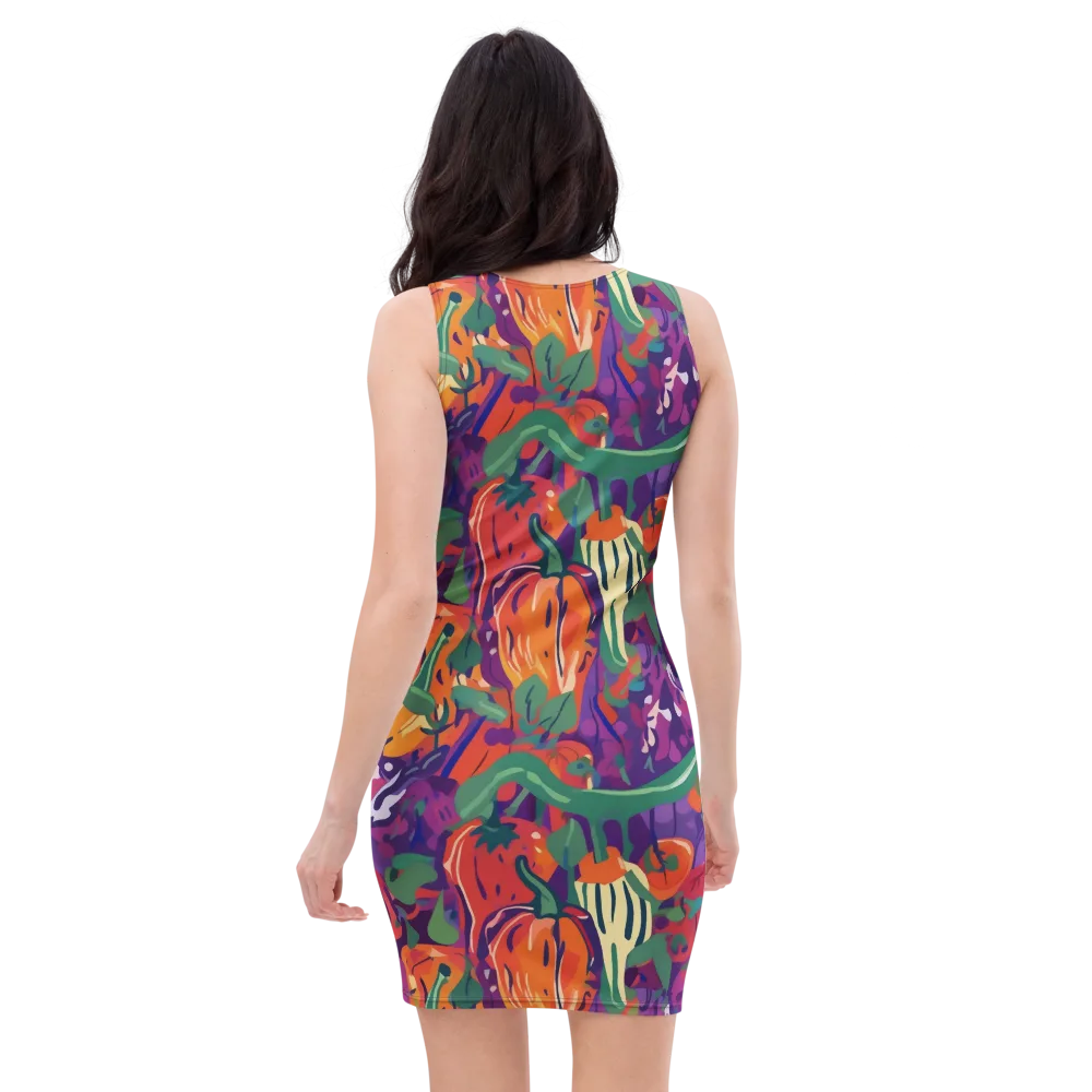 Prismatic Harvest on Bodycon Dress — Back