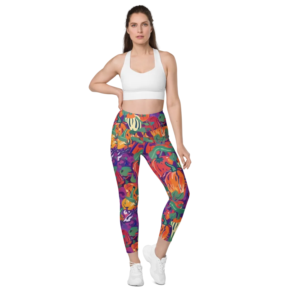 Prismatic Harvest on Leggings with Pockets — Front