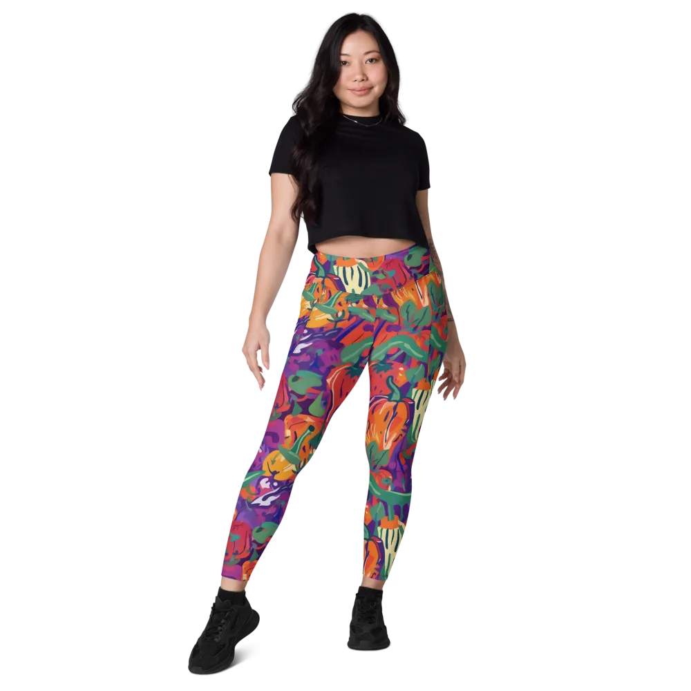 Prismatic Harvest on Leggings with Pockets — Front