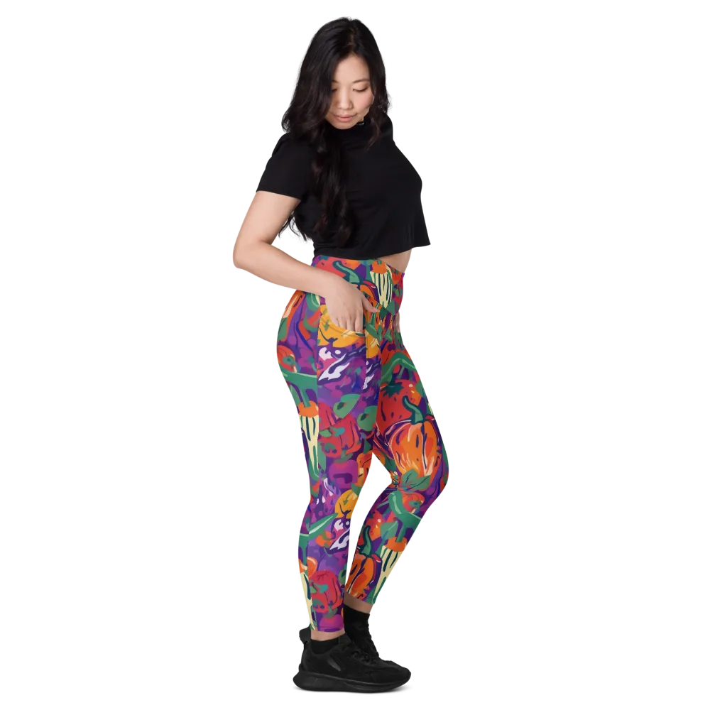 Prismatic Harvest on Leggings with Pockets — Right