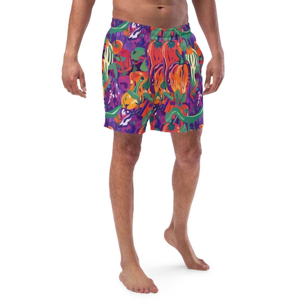 Prismatic Harvest on Swim Trunks — Front