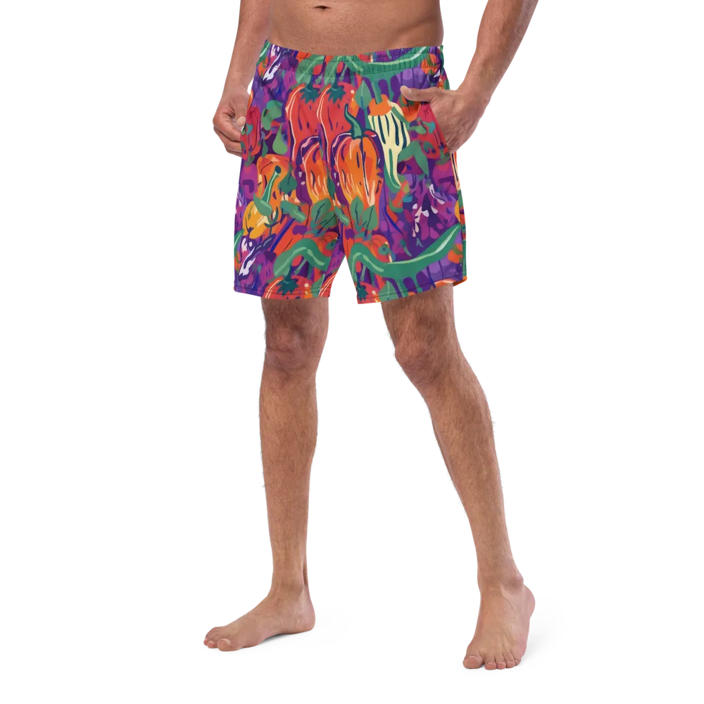 Prismatic Harvest on Swim Trunks — Left Front