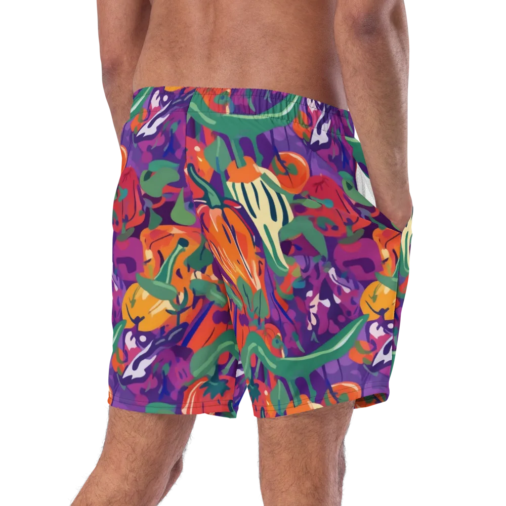 Prismatic Harvest on Swim Trunks — Right Back