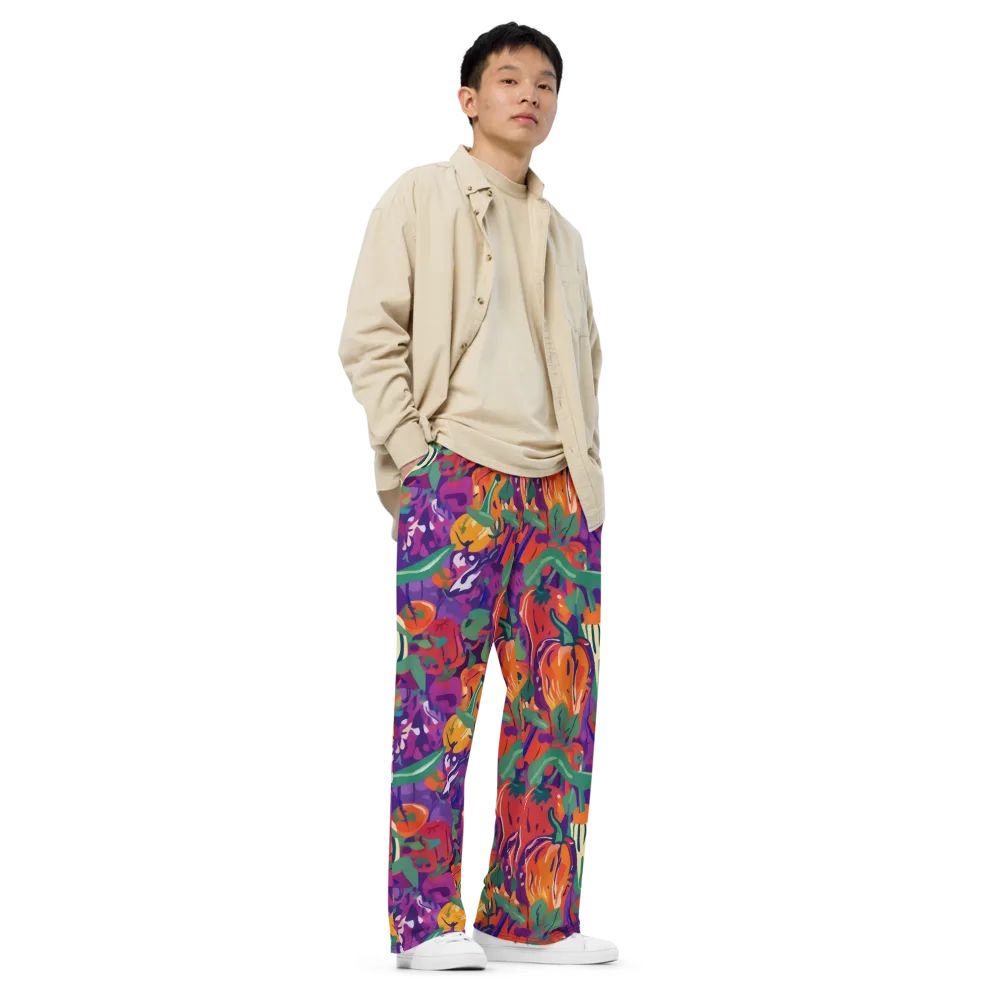 Prismatic Harvest on Wide-Leg Pants — Right Front
