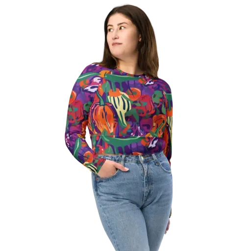 Prismatic Harvest on a Long Sleeve Crop Top