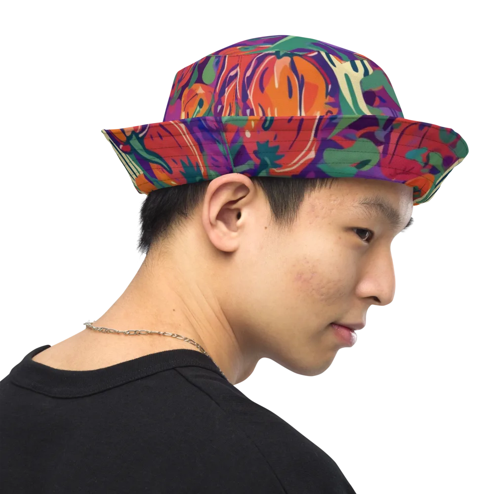 Prismatic Harvest on Reversible Bucket Hat — Right Outside