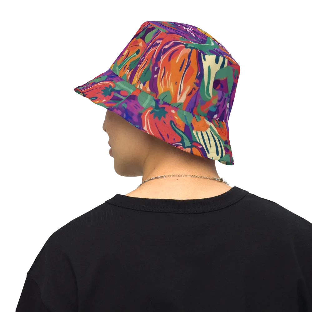 Prismatic Harvest on Reversible Bucket Hat — Back Inside