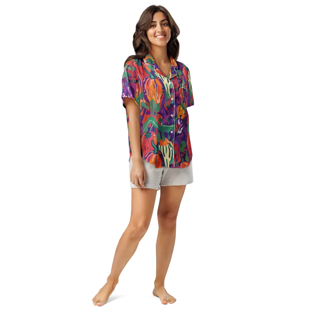 Prismatic Harvest on Women's Short Sleeve Pajama Top — Front