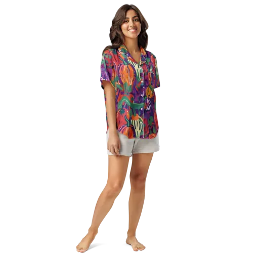 Prismatic Harvest on a Women's Short Sleeve Pajama Top