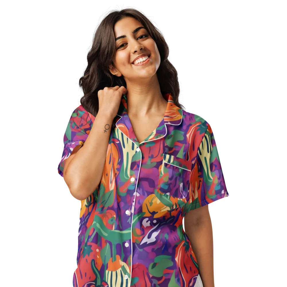 Prismatic Harvest on Women's Short Sleeve Pajama Top — Front