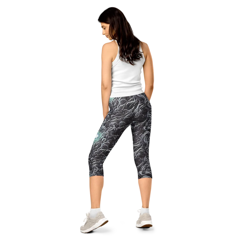 Savrasov Swirls on Capri Leggings — Back
