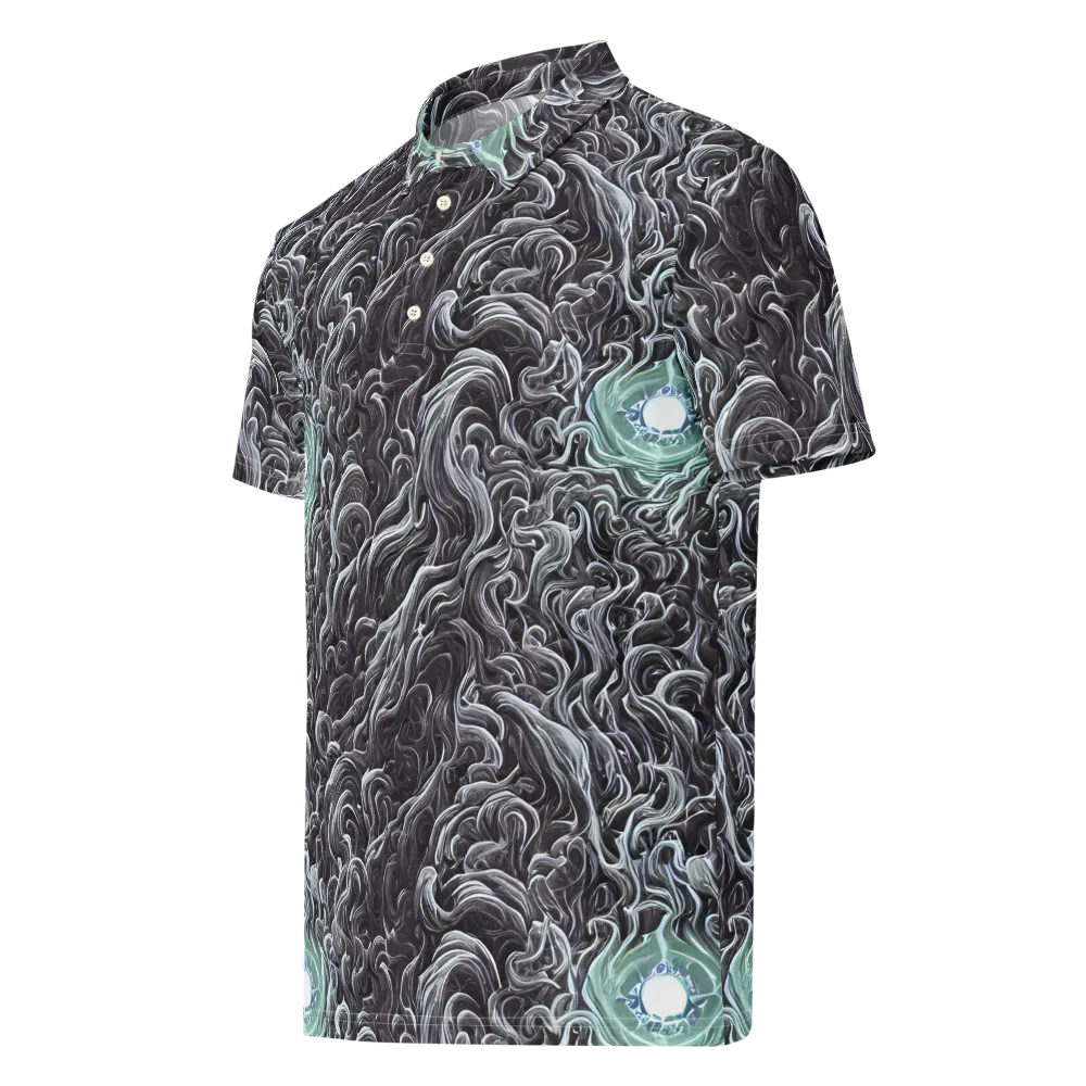 Savrasov Swirls on Men's Slim Fit Polo Shirt — Left Front