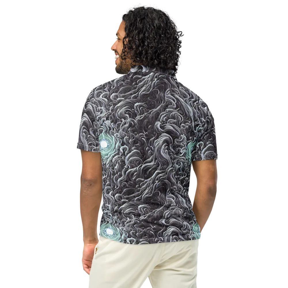 Savrasov Swirls on Men's Slim Fit Polo Shirt — Back