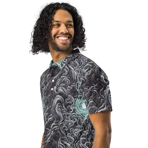 Savrasov Swirls on a Men's Slim Fit Polo Shirt