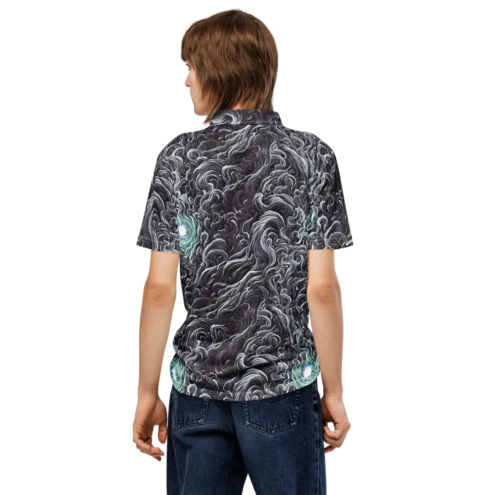 Savrasov Swirls on Men's Slim Fit Polo Shirt — Back