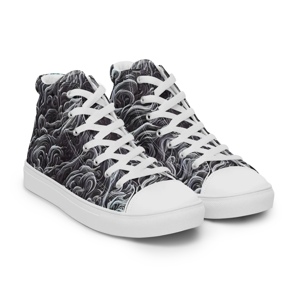 Savrasov Swirls on Men's High Top Canvas Shoes — Right Front