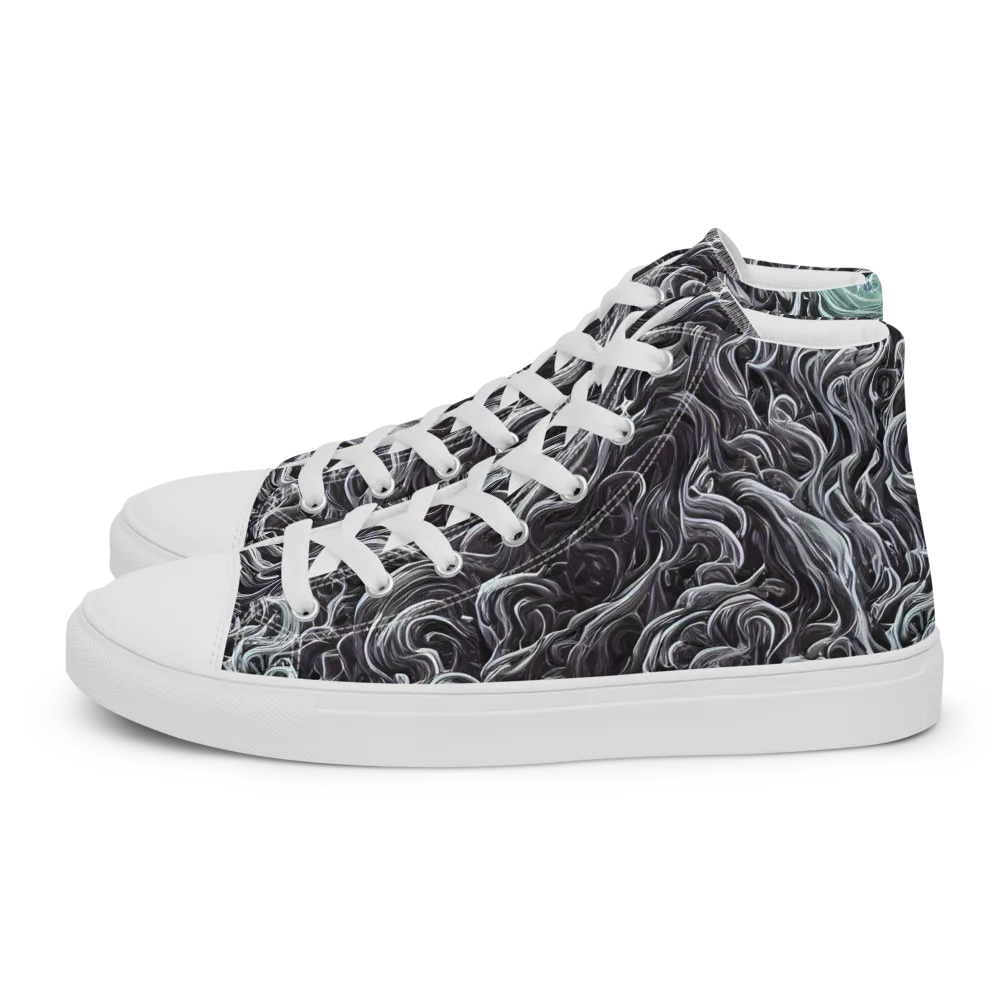 Savrasov Swirls on Men's High Top Canvas Shoes — Left