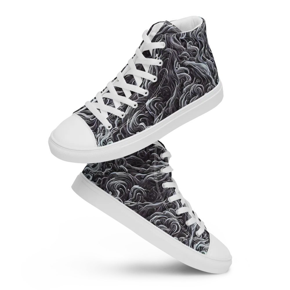 Savrasov Swirls on Men's High Top Canvas Shoes — Front