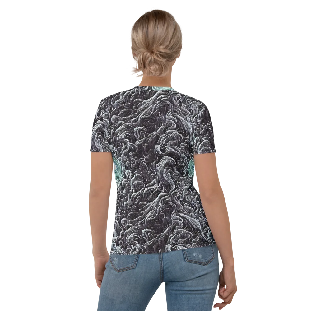 Savrasov Swirls on Women's Crew Neck T-Shirt — Back