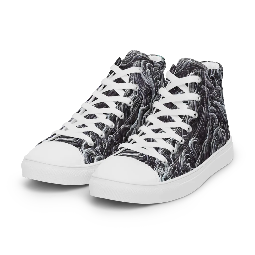 Savrasov Swirls on Women's High Top Canvas Shoes — Left Front