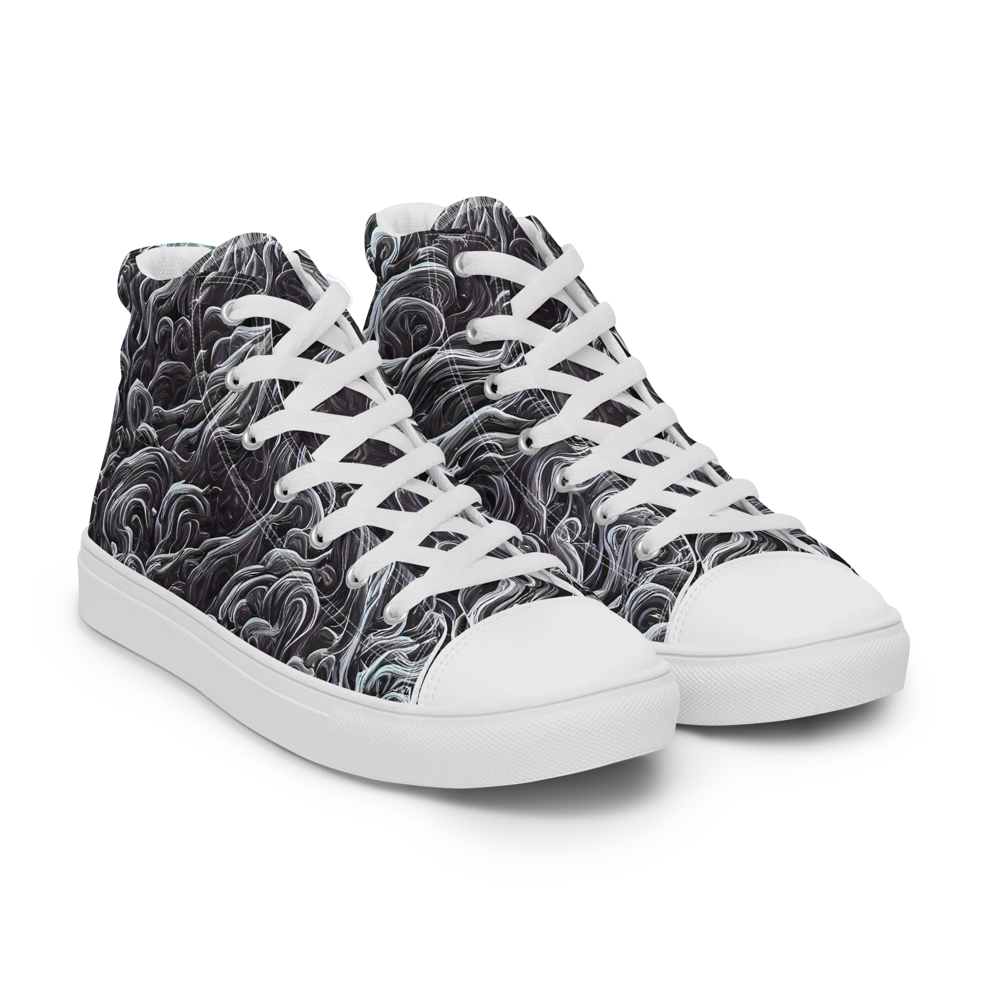 Savrasov Swirls on Women's High Top Canvas Shoes — Right Front