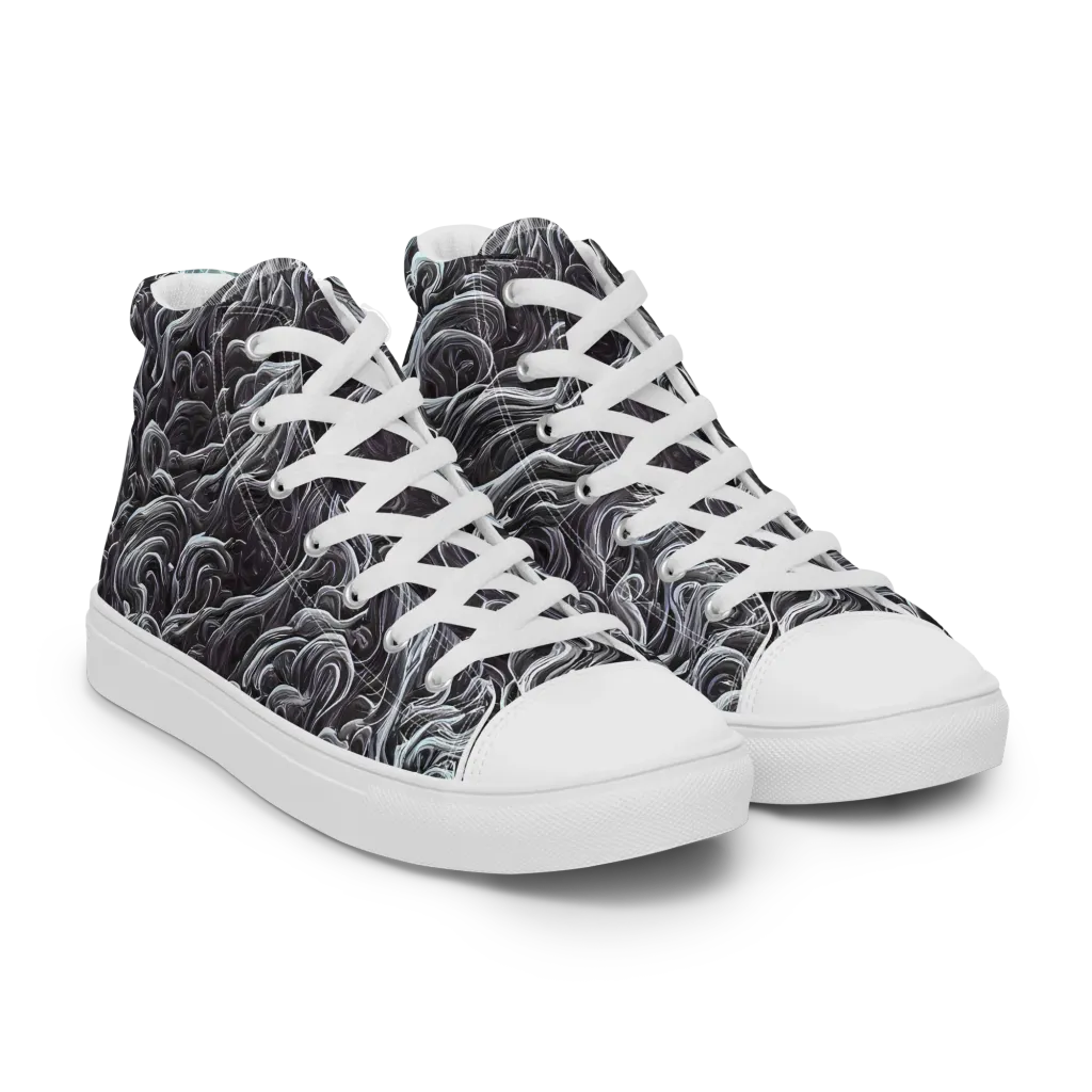 Savrasov Swirls on Women's High Top Canvas Shoes — Right Front