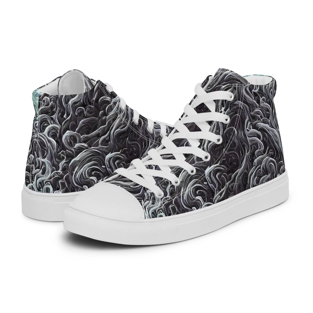 Savrasov Swirls on Women's High Top Canvas Shoes — Left