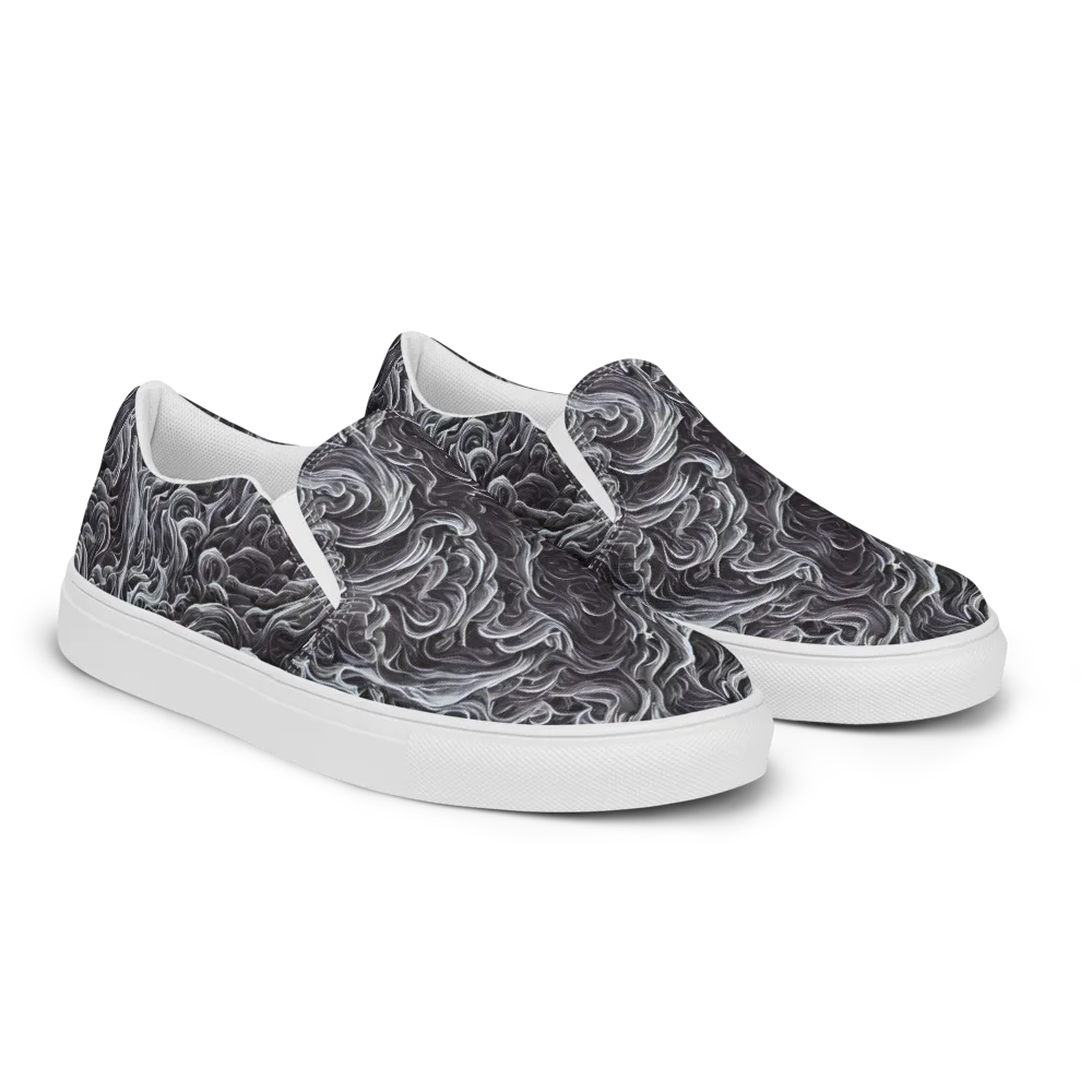 Savrasov Swirls on Men's Slip-On Canvas Shoes — Right Front