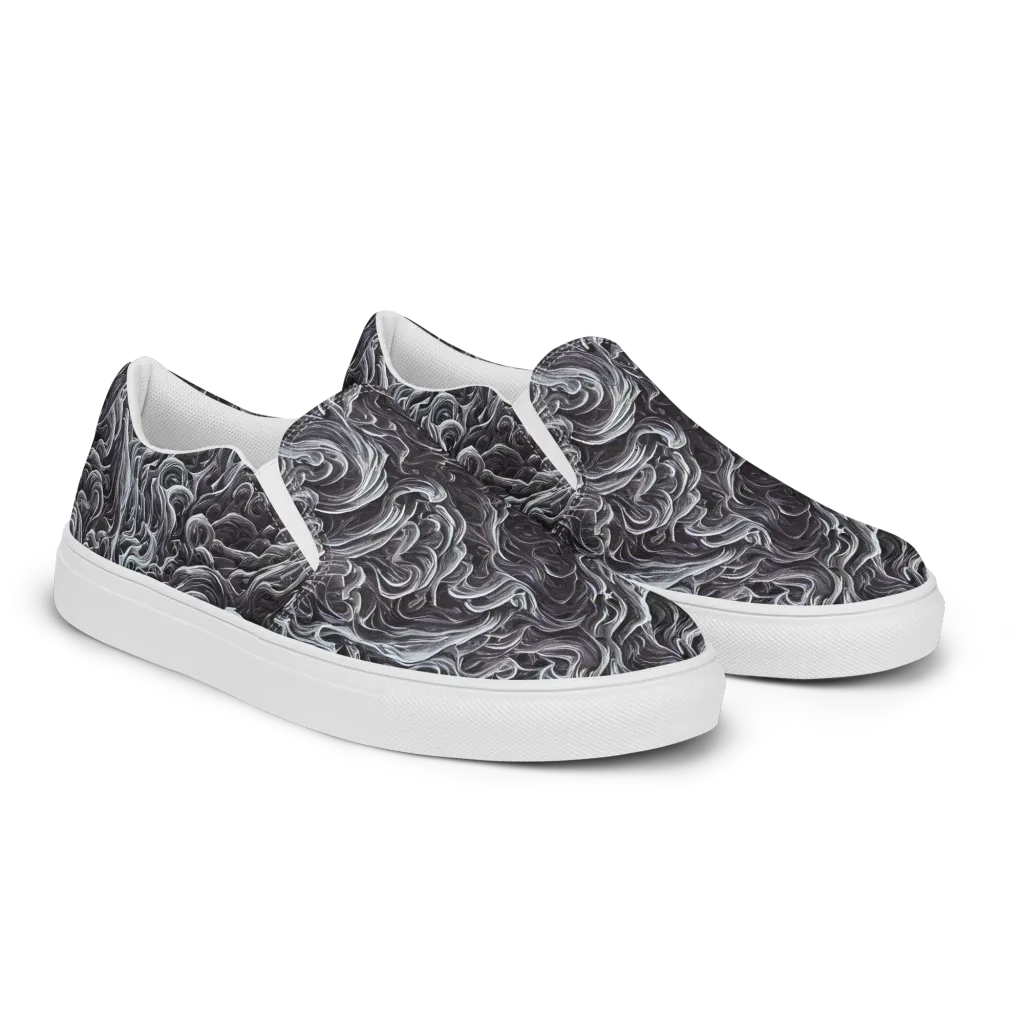 Savrasov Swirls on Women's Slip-On Canvas Shoes — Right Front