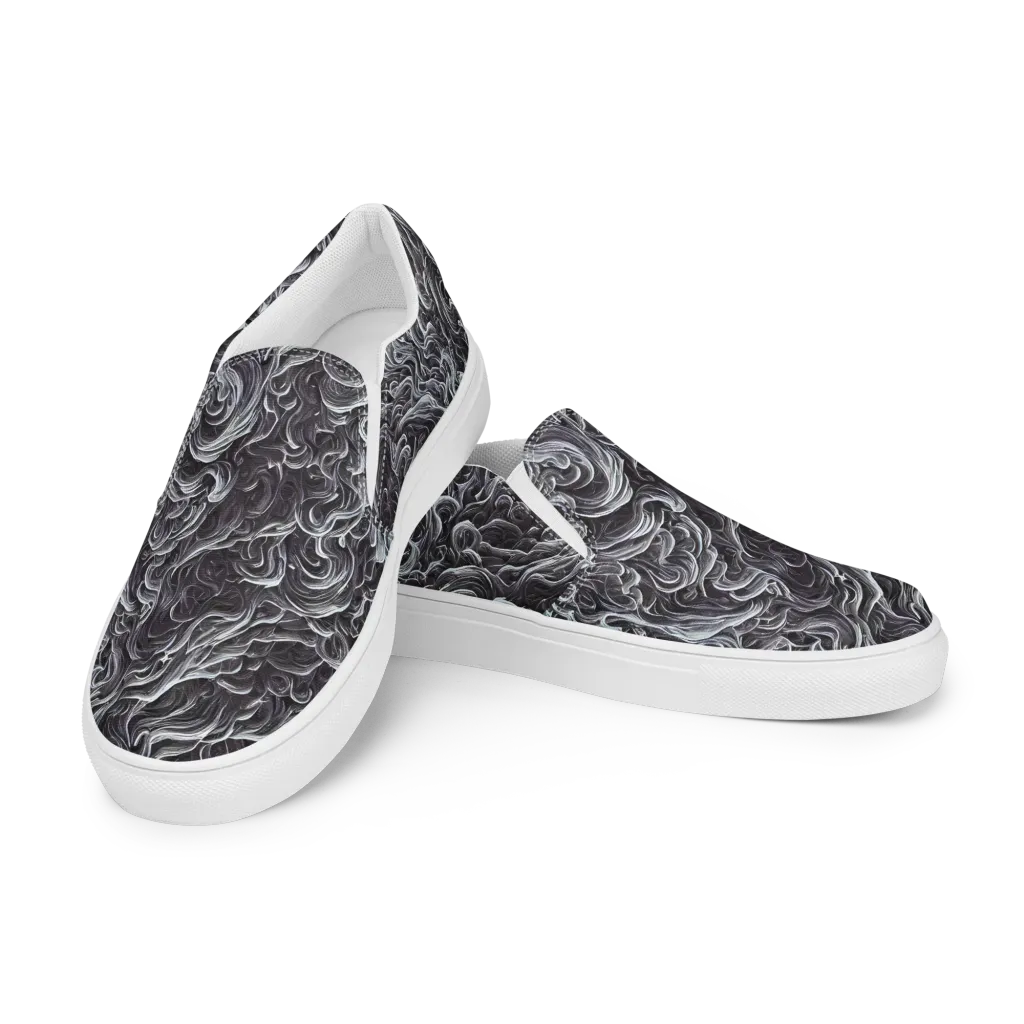 Savrasov Swirls on Women's Slip-On Canvas Shoes — Left Front