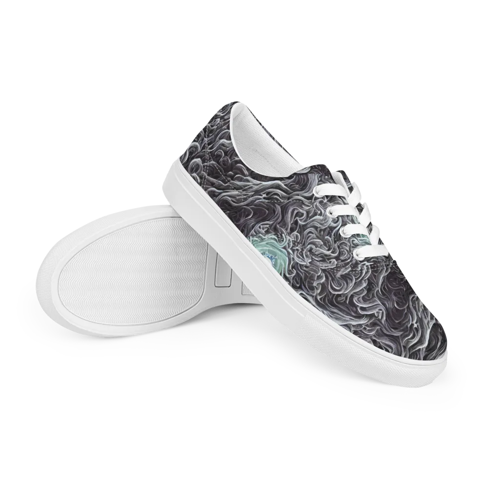 Savrasov Swirls on Men's Lace-Up Canvas Shoes — Right Front