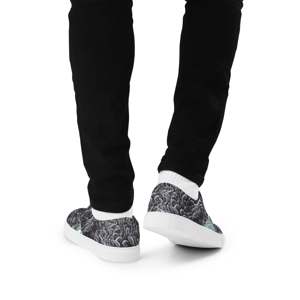 Savrasov Swirls on Men's Lace-Up Canvas Shoes — Back