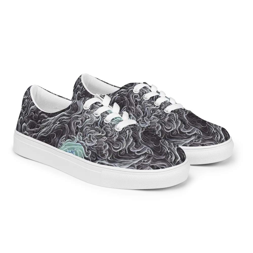 Savrasov Swirls on Men's Lace-Up Canvas Shoes — Right Front