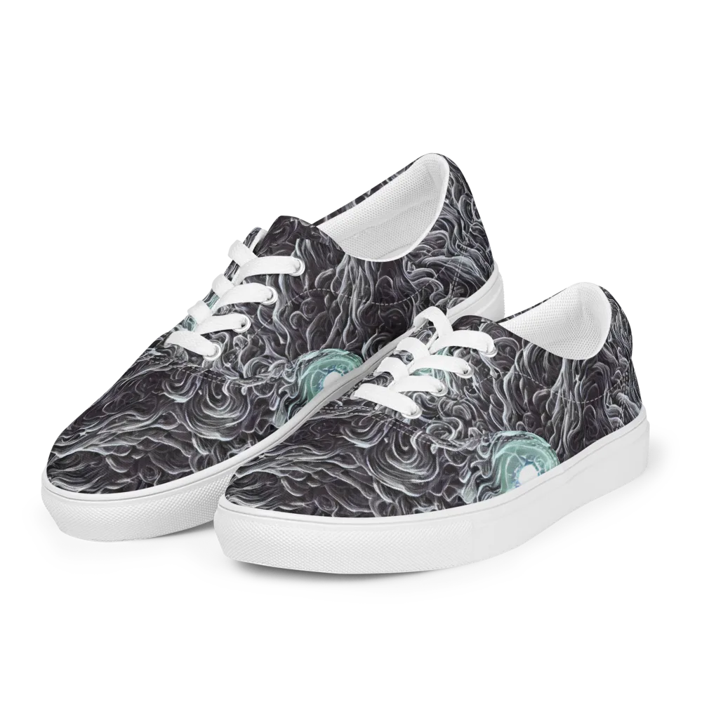 Savrasov Swirls on Men's Lace-Up Canvas Shoes — Left Front
