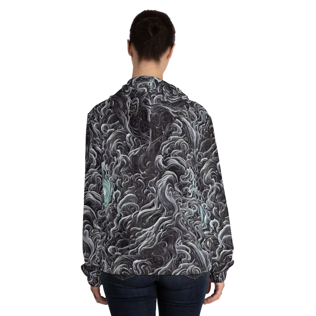 Savrasov Swirls on Women's Full-Zip Hoodie — Back On Person