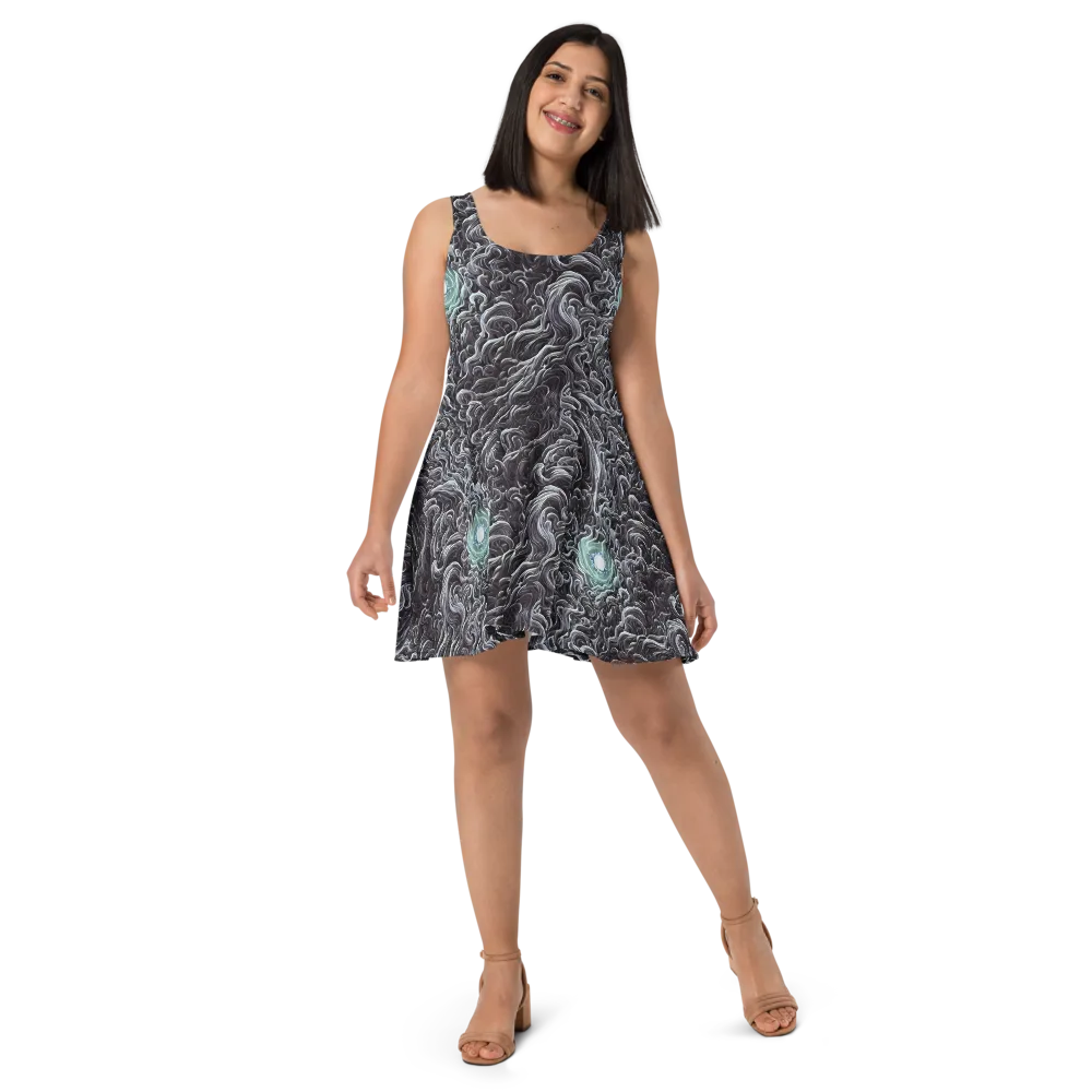 Savrasov Swirls on Skater Dress — Front